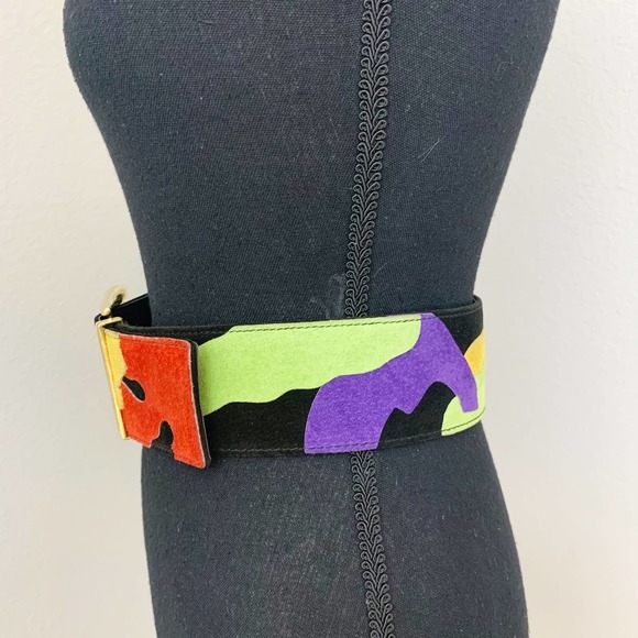 Womens Vintage The Limited Multicolor Suede Belt size Small - Picture 3 of 7